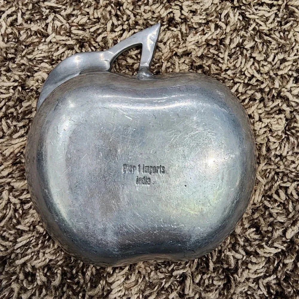 Pier 1 Imports Apple & Leaf Shaped Metal Candy Trinket Dishes India